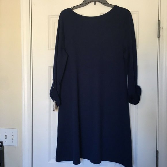 SO Womens Size Large Kohls Navy Stripe Knit Dress Jr Blue Stripe NEW NWT - Picture 6 of 6